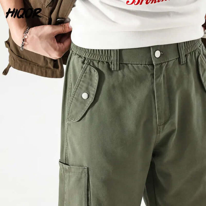 Men's Relaxed Fit Cargo Trousers with Multiple Pockets