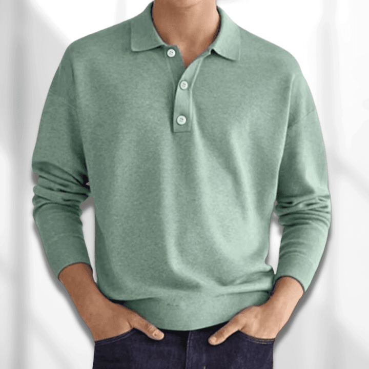 Men's Knitted Polo Sweater