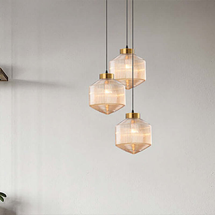 Modern Glass Drum Pendant Light