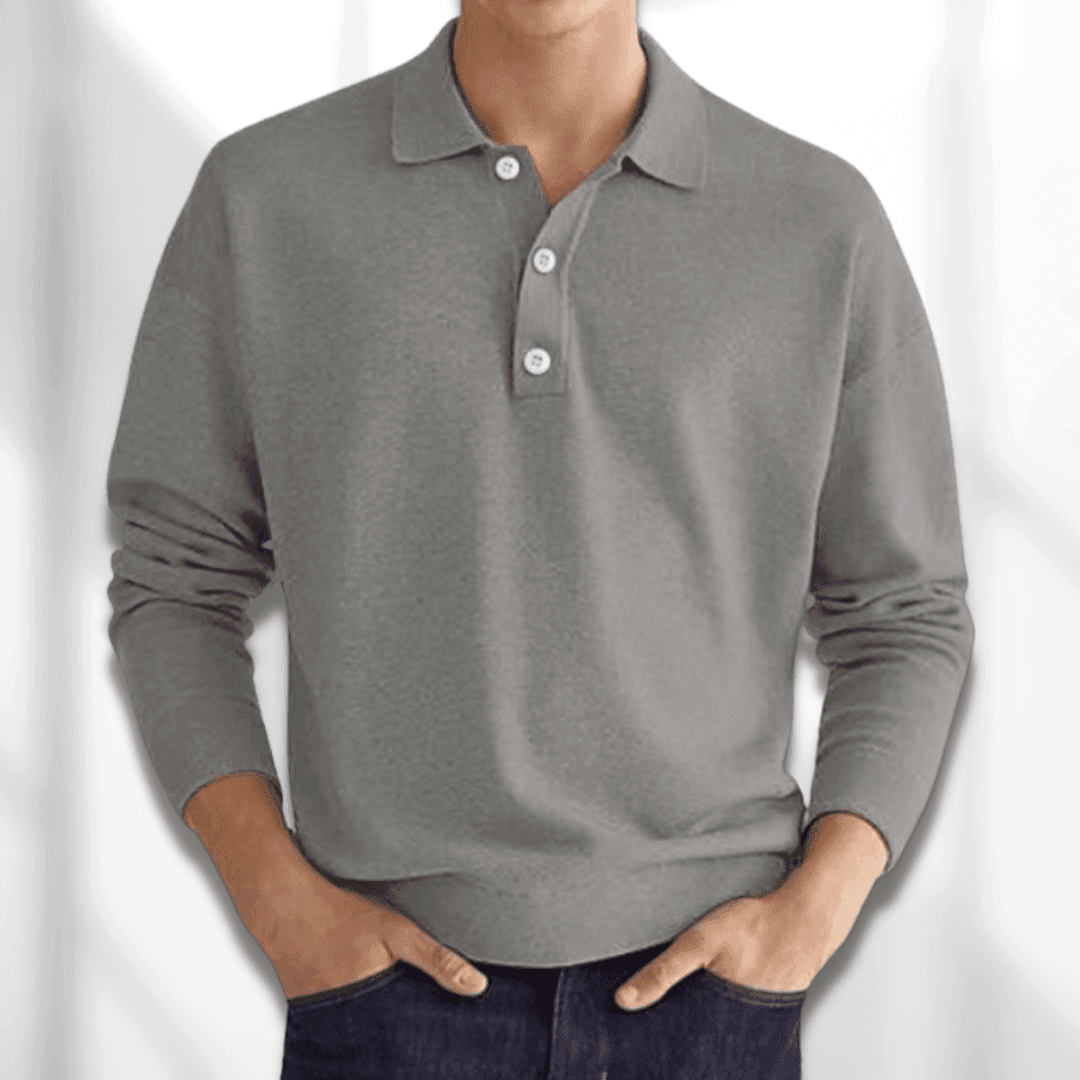 Men's Knitted Polo Sweater