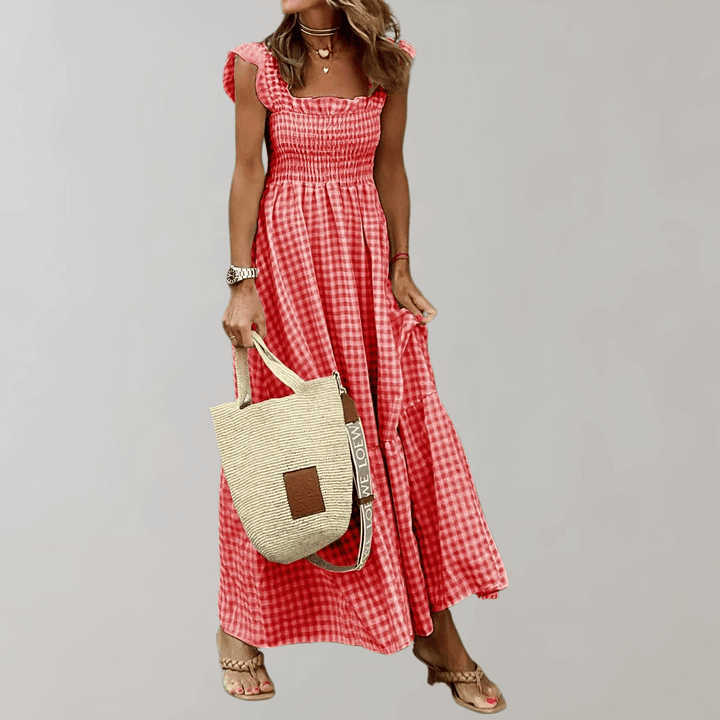Vintage Check Summer Dress
