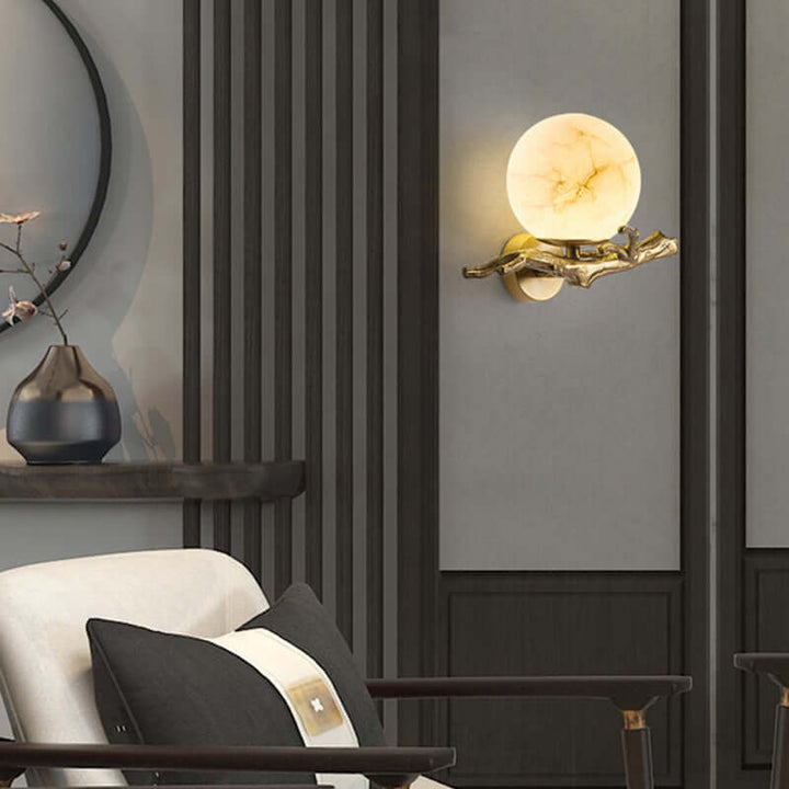 Marble & Copper Wall Lamp