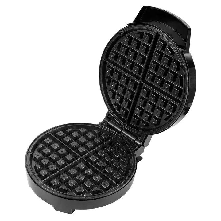 "Adjustable deep-fill non-stick Belgian waffle maker with temperature control, compact design, and easy-to-clean surface."