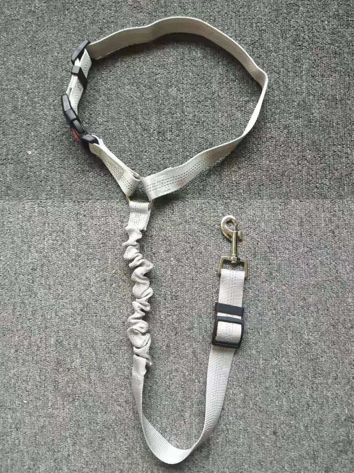 "Adjustable dog car seat belt providing safety, comfort, and tangle-free movement during car rides, easy to install."