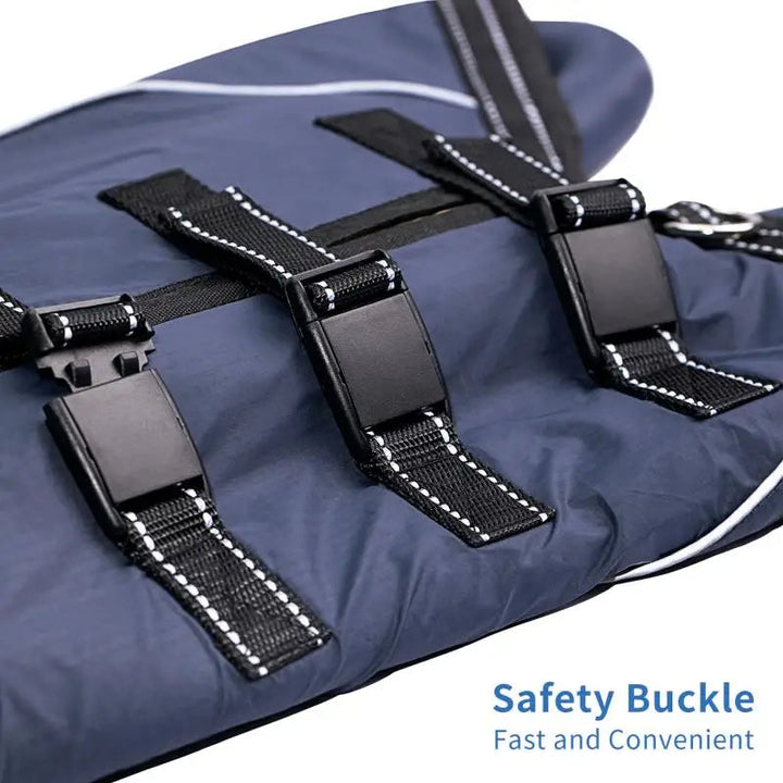Adjustable dog lift harness for senior pets, full-body support sling, ergonomic design, padded and breathable material.