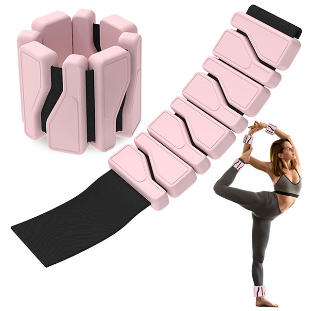 "Adjustable silicone wrist and ankle weights for women, sleek and stylish design, wearable as fitness bracelets."