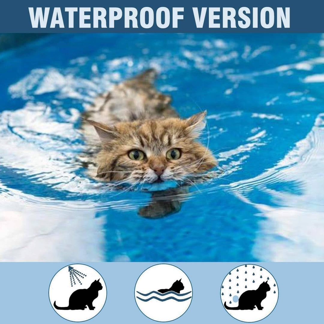 "Adjustable waterproof flea and tick collar for cats and dogs, featuring natural essential oils and eco-friendly design."