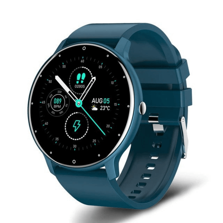 Durable waterproof smartwatch with long-lasting battery, ideal for fitness, health, and smart connectivity.