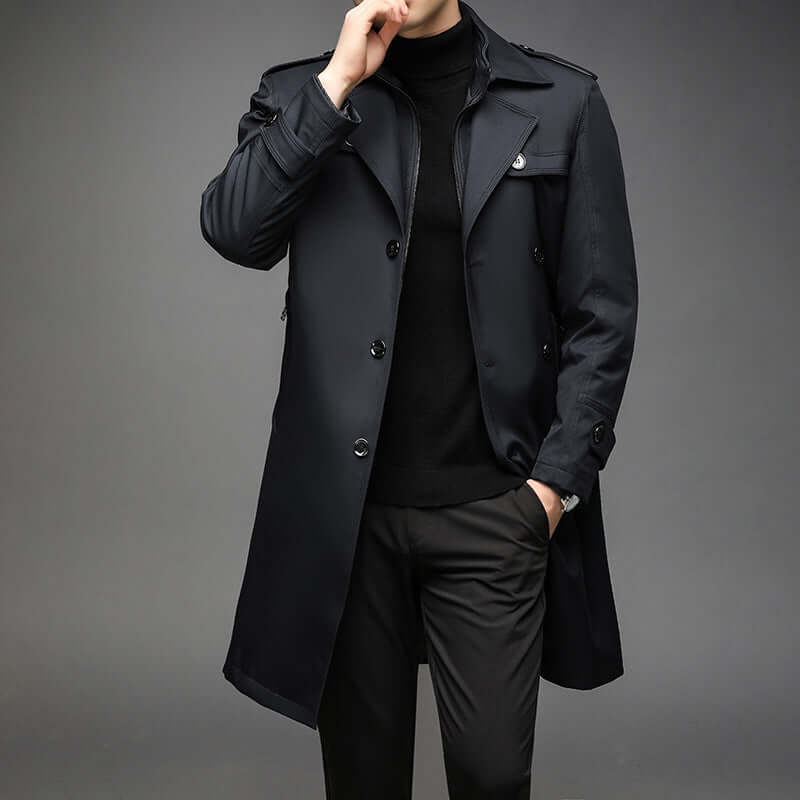 Men's Double-Breasted Trench Coat