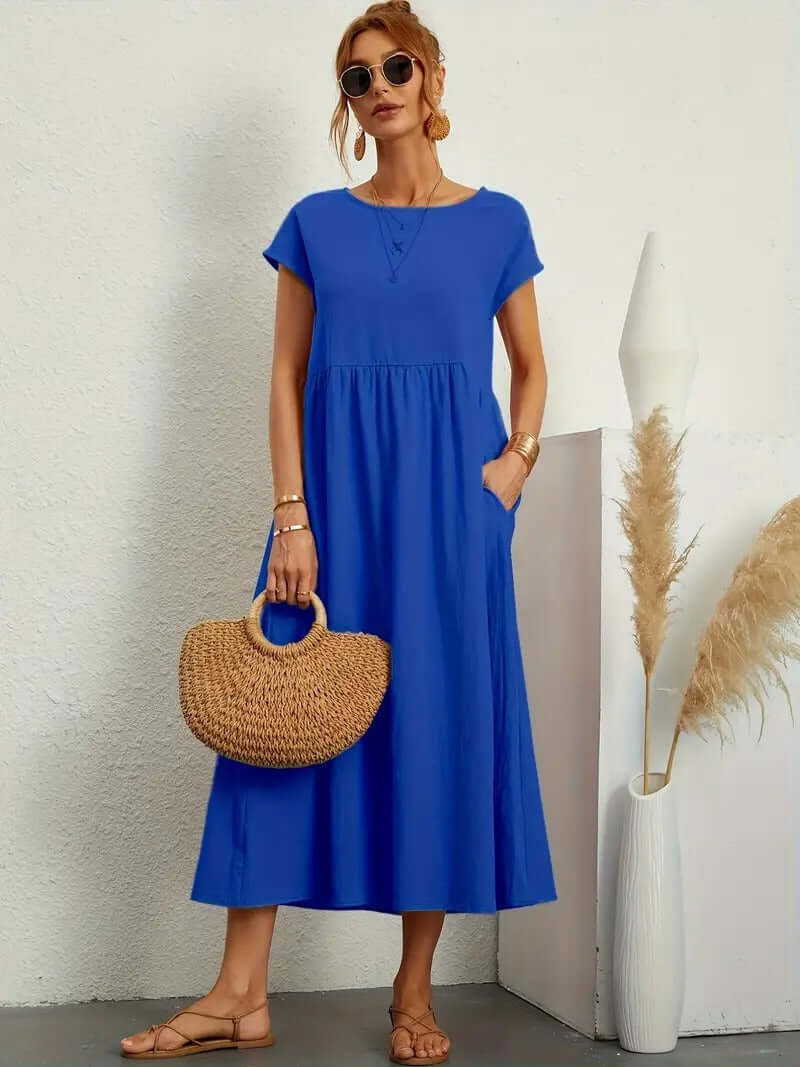 Summer Sleeveless Dress with Handbag