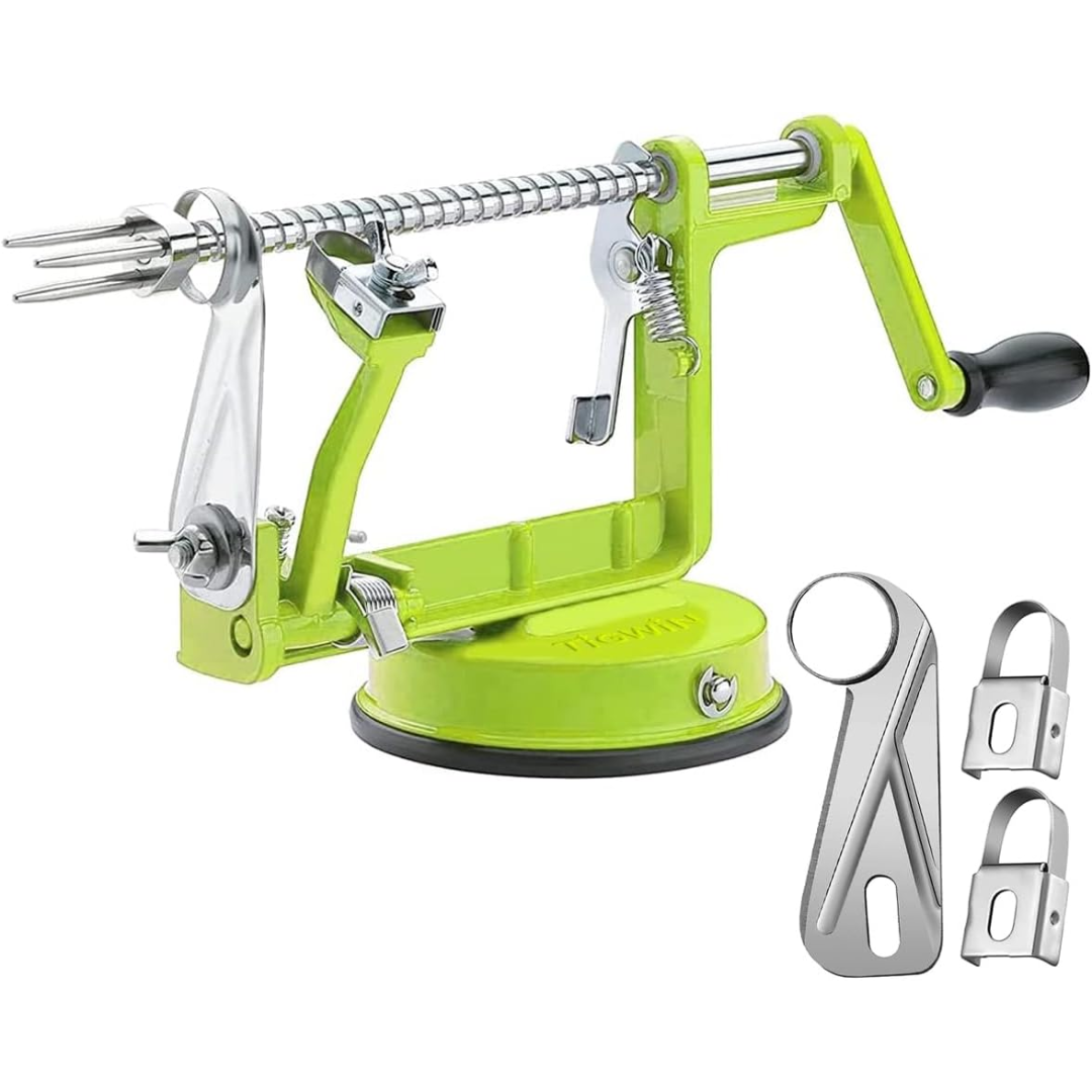 Easy-to-use automatic apple peeler & corer slicer with stable suction base for baking & cooking.
