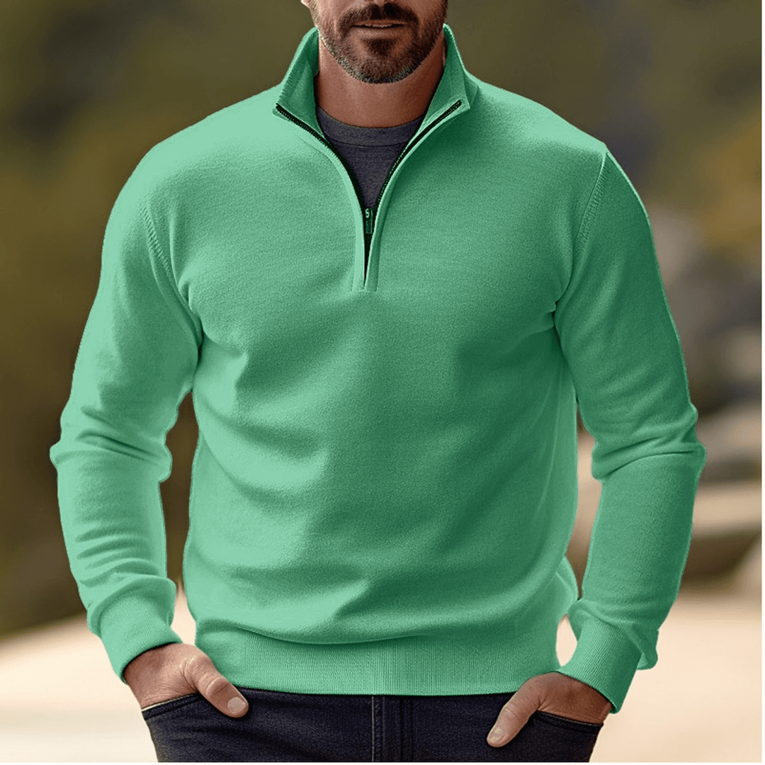 Men's Half-Zip Sweater - Soft Knit Breathable Layering