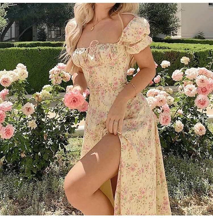 Summer Midi Dress - Elegant Floral Print