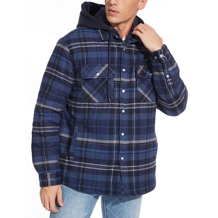 Men's Checked Long Sleeve Casual Jacket