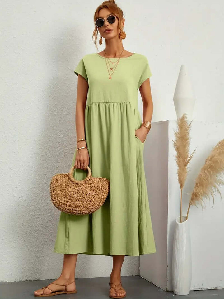 Summer Sleeveless Dress with Handbag