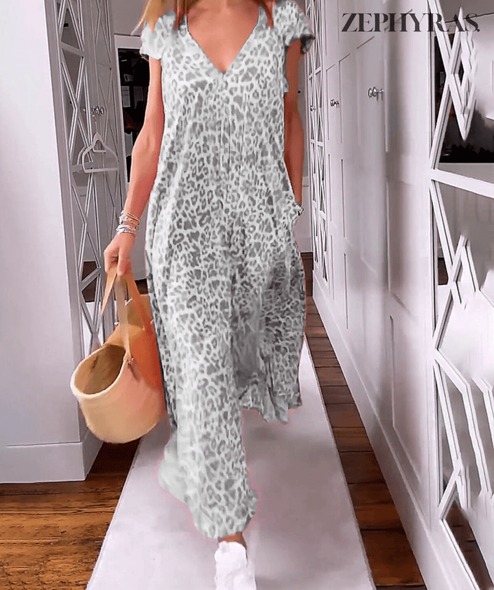 Summer V-Neck Printed Dress