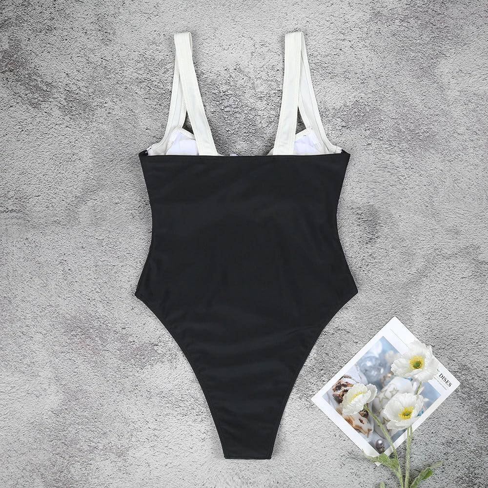 Monochrome One-Piece Swimsuit