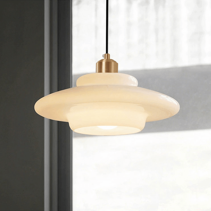 Modern White Glass Pendant Light Fixture