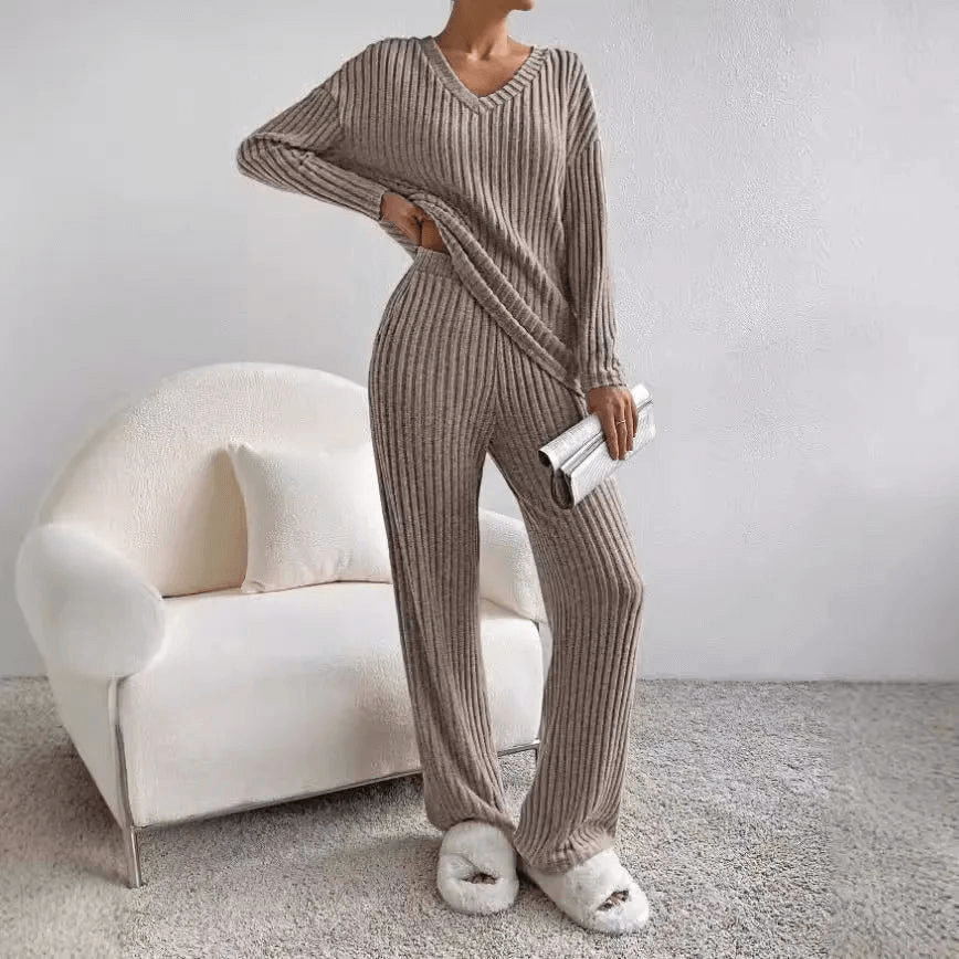 Women's 2-Piece Ribbed Lounge Set
