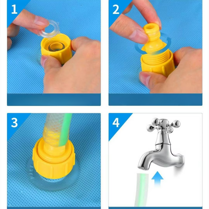 "Blue durable dog fountain pool toy for outdoor summer fun with water jets, providing cooling playtime and relief for pets."