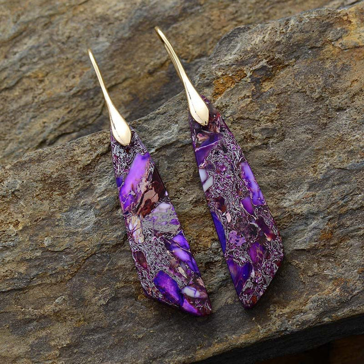Bohemian fashion drop earrings for women. Unique handcrafted statement jewelry, perfect for a versatile look.