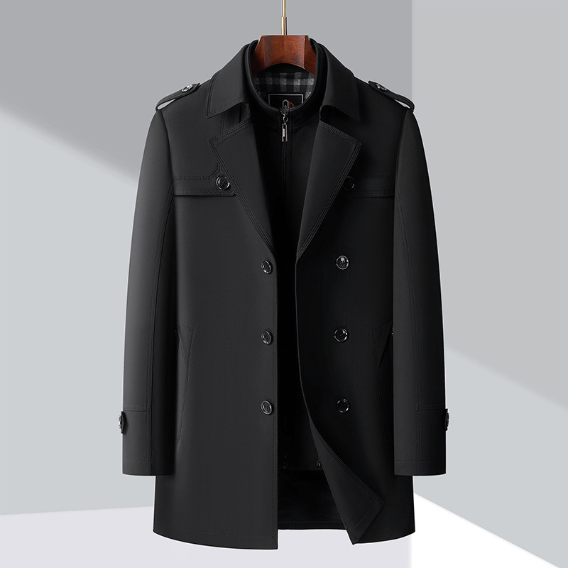Men's Double-Breasted Trench Coat