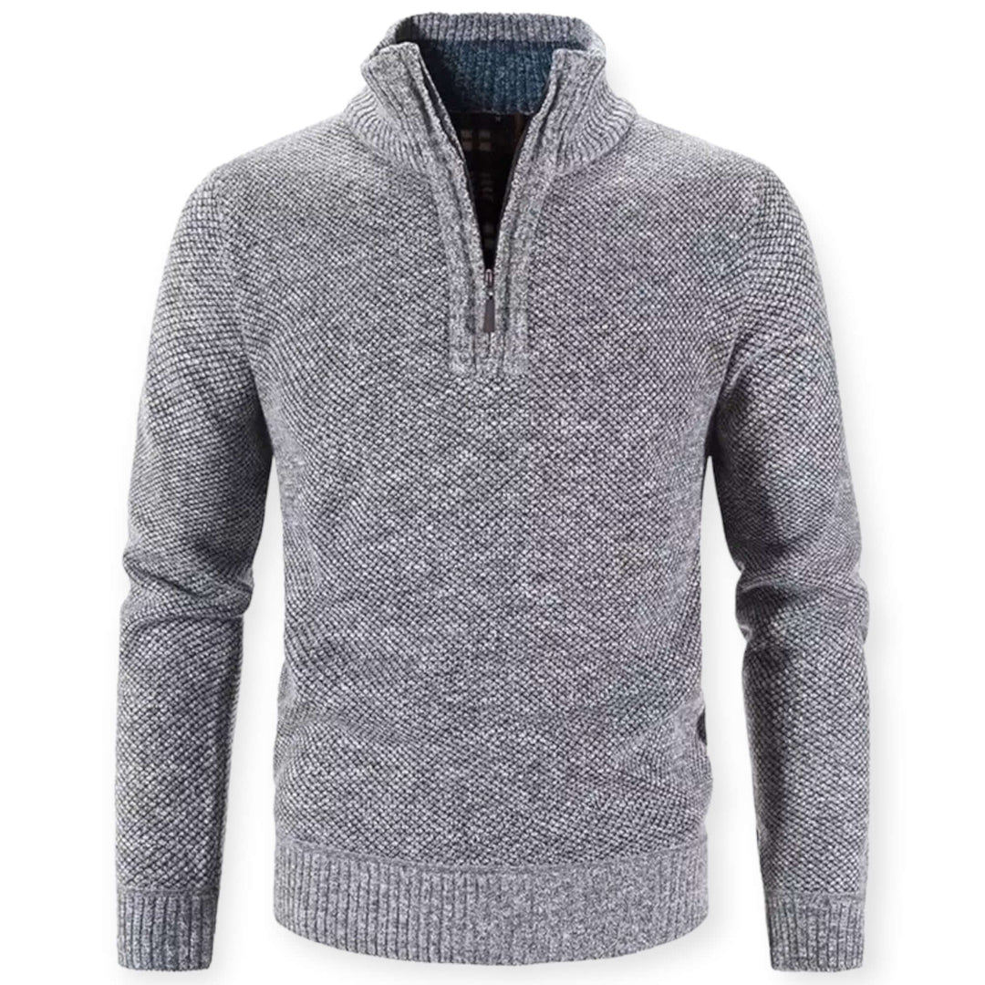 Men's Slim Fit Knitted Half-Zip Pullover