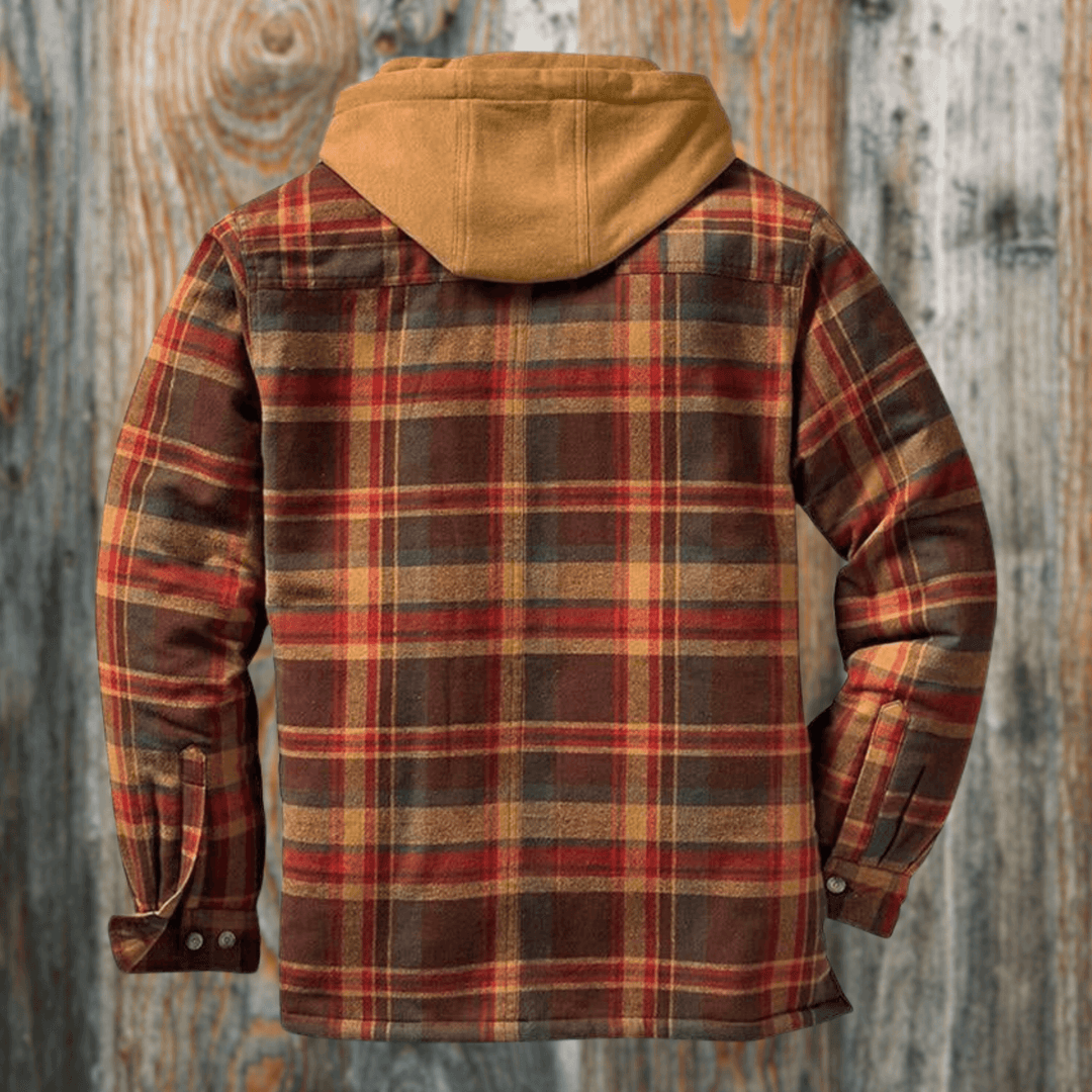 Men's Casual Checkered Jacket - Spring & Fall Regular Fit