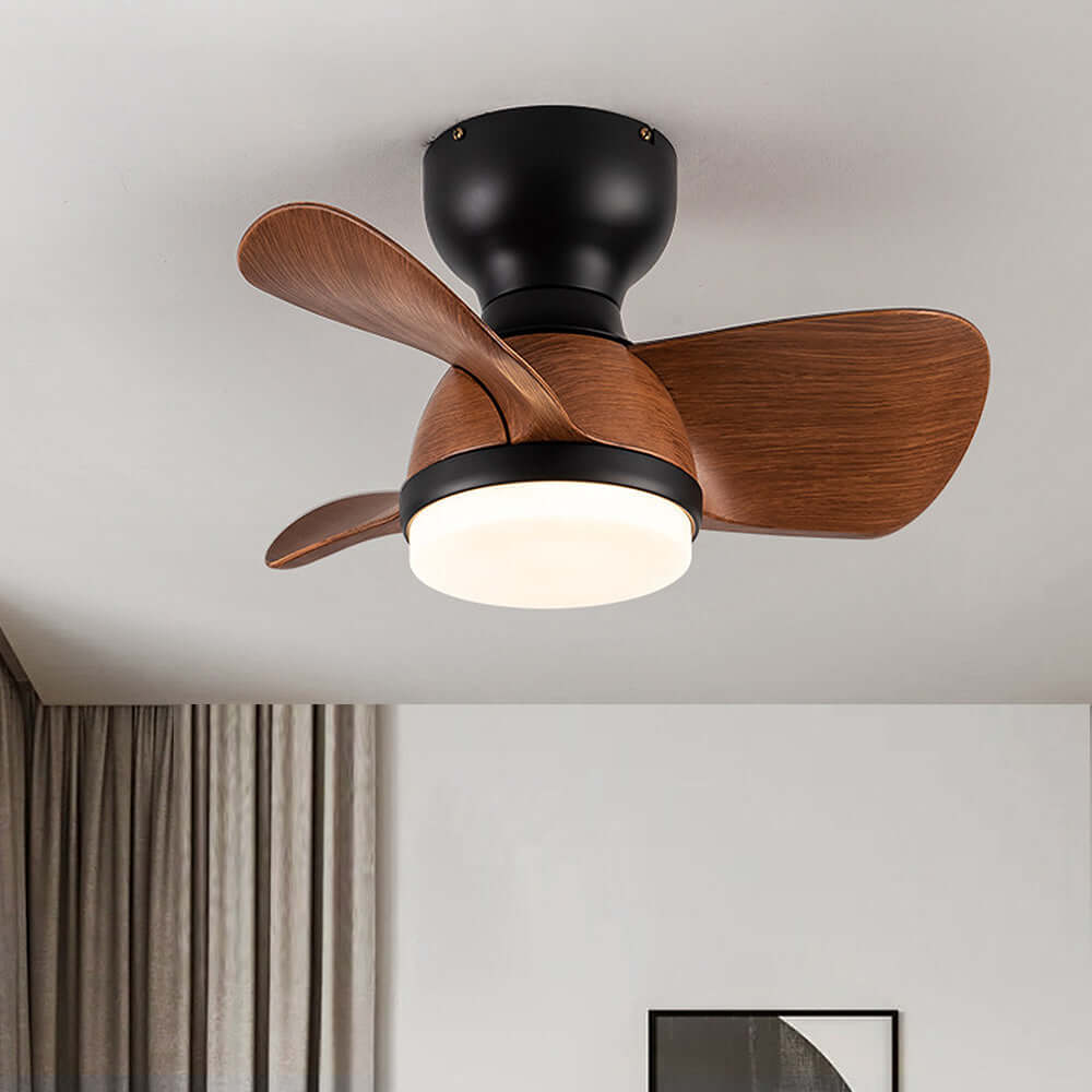 Modern Wooden Ceiling Fan with LED Light