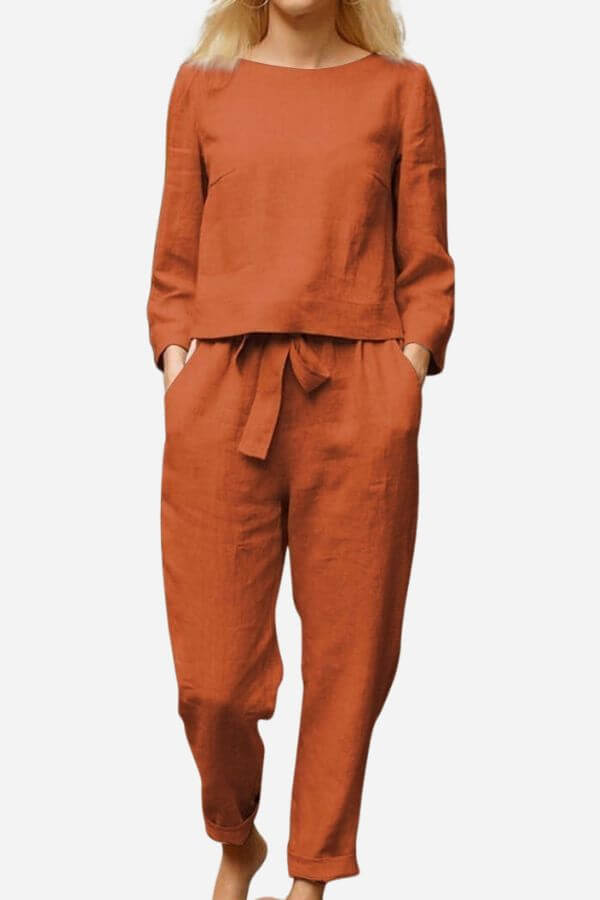 Long Sleeve Top & Slim-Fit Trousers