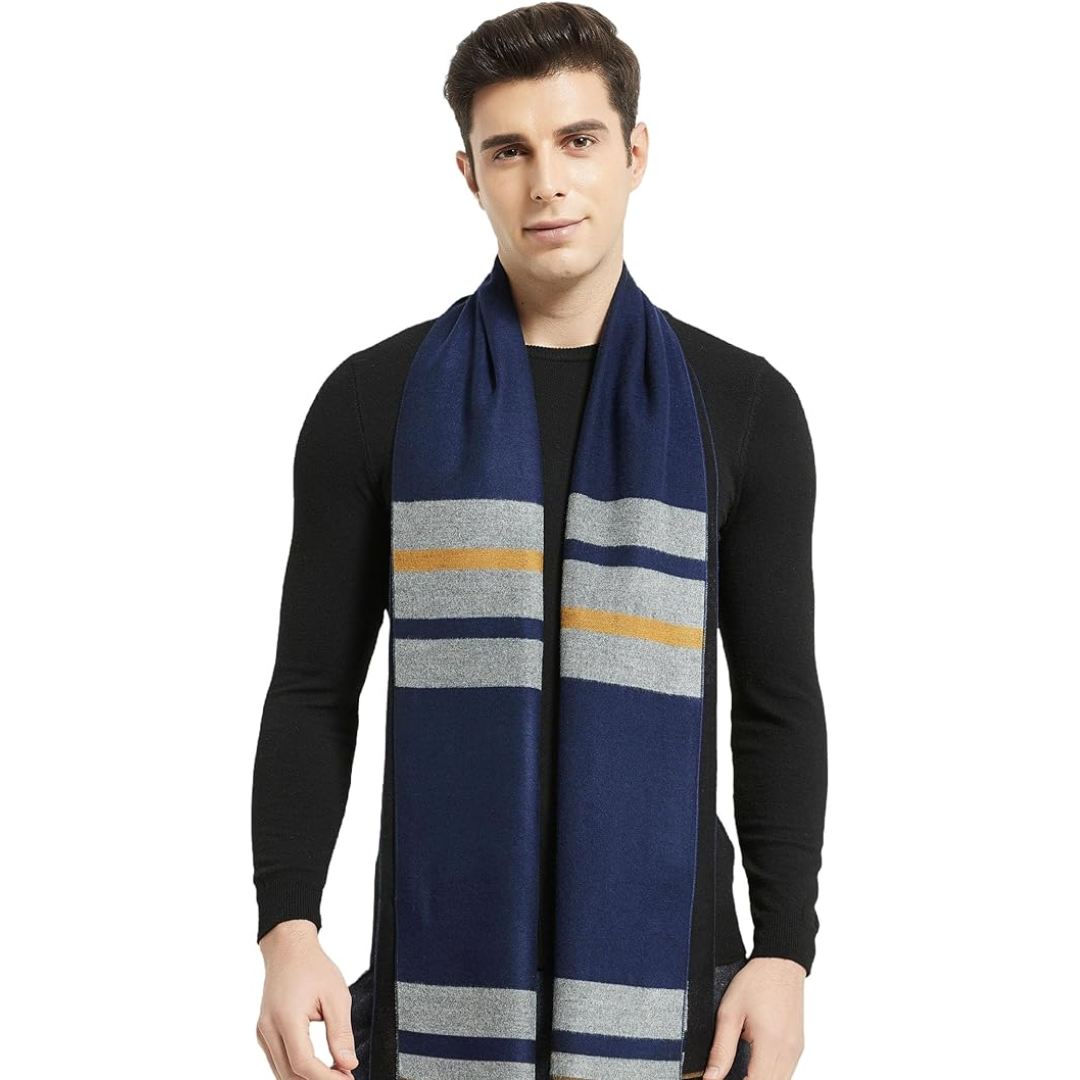 Elegant men's winter scarf, made from pure cashmere, a stylish and warm accessory for him.