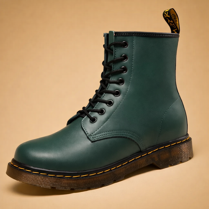 Rugged mens ankle combat boots with laces, perfect for stylish street wear & warm durable footwear.