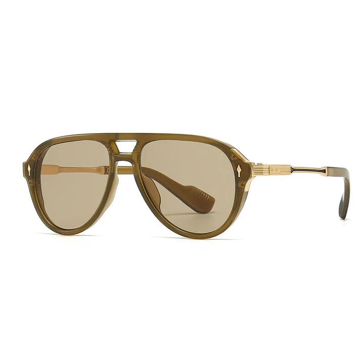 Classic unisex retro aviator sunglasses with tinted lenses.