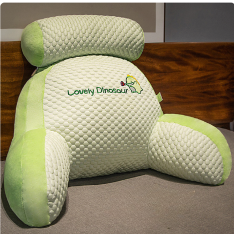 Comfortable BackSupport Pillow with washable cover, soft armrests, in grey, for home decoration and comfortable seating.