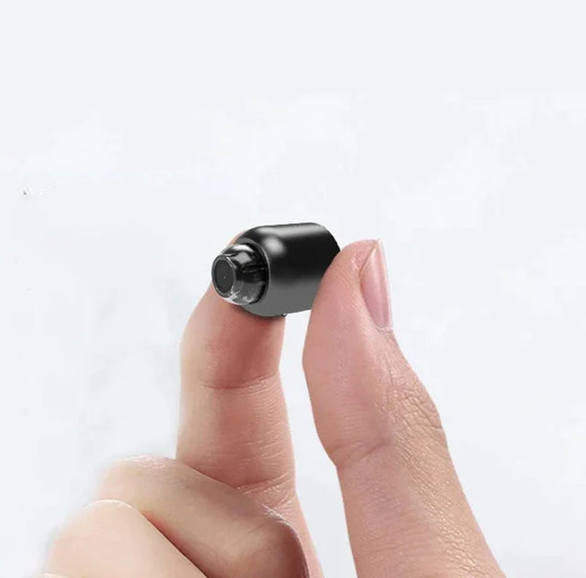 "Compact 1080P wireless security camera with night vision and motion detection; perfect for discreet home or office surveilla