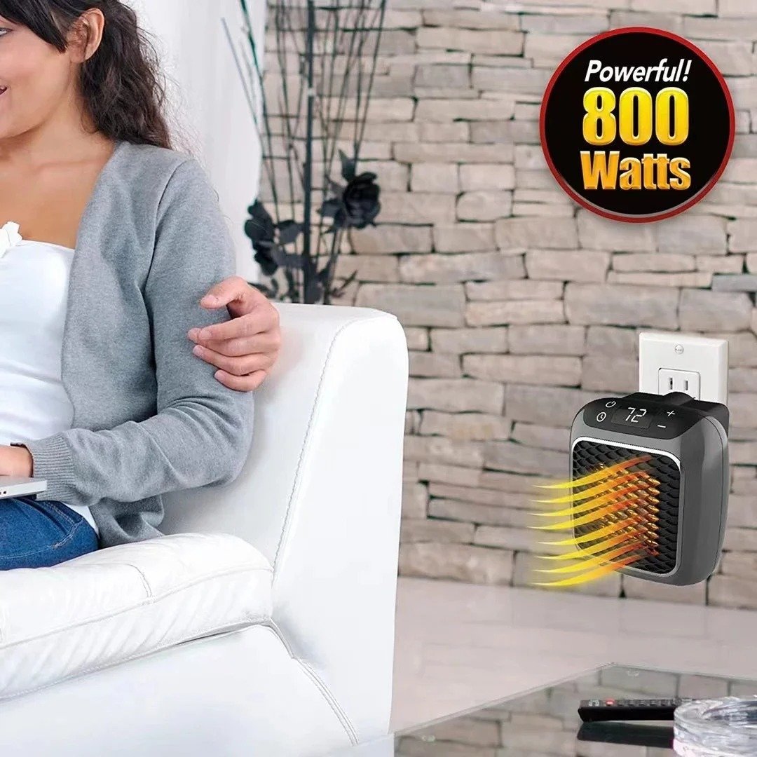 "Compact Mini Electric Radiator 800W, portable ceramic heater, sleek design, perfect for efficient home heating solutions."