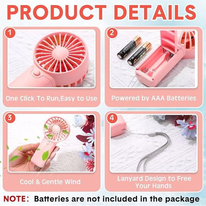 "Compact portable mini fan, sleek design in white, pocket-sized cooler for travel or office, beauty wellbeing essential."
