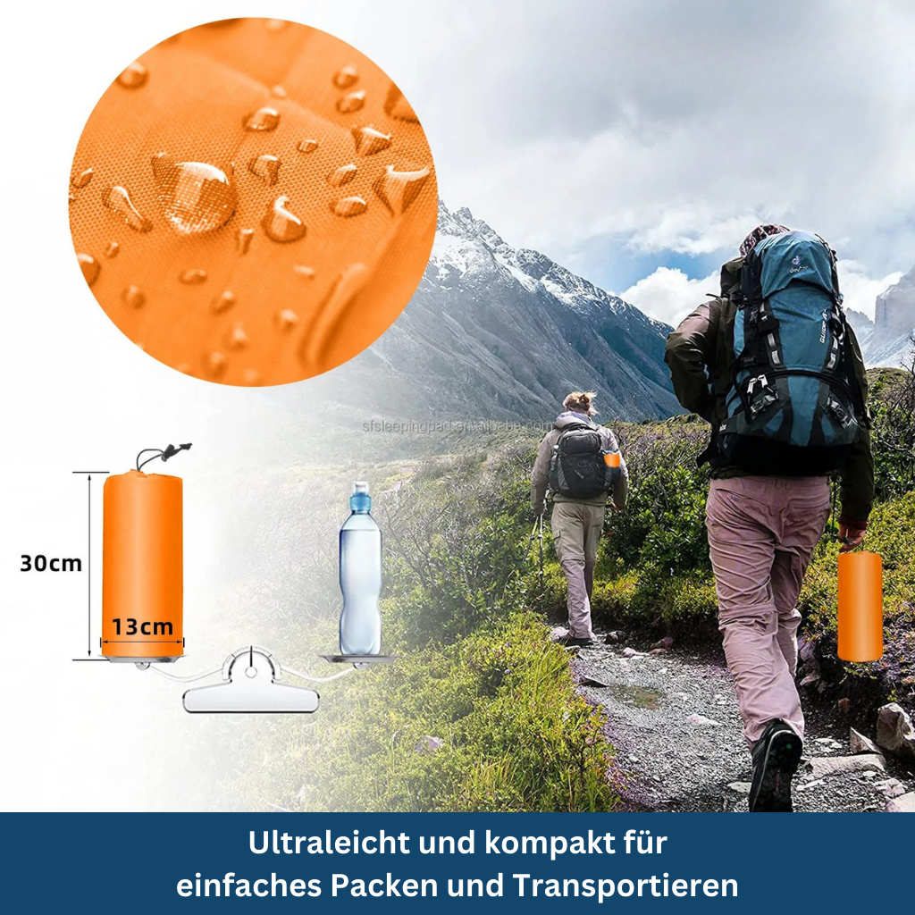 "Compact ultralight sleeping pad in Elephant Gray, perfect for camping and travel, folds small for easy packing."