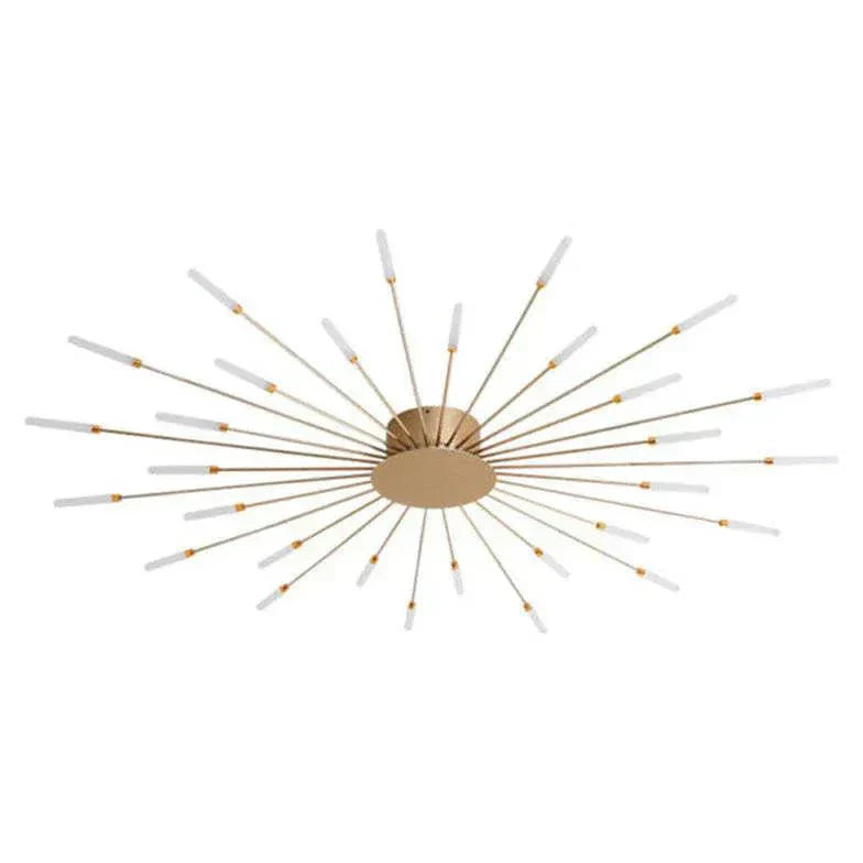 "Contemporary LED ceiling light fixture with swirling firework design, featuring metal and acrylic construction for modern de