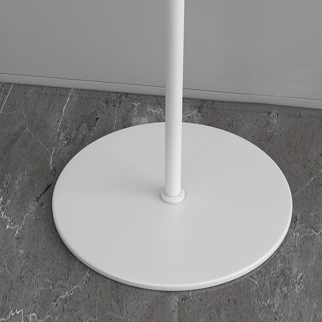 "Contemporary metal and acrylic floor-standing lamp with sleek lines, modern flair, perfect for home decor lighting."