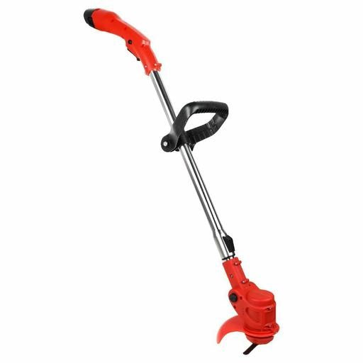 Cordless lightweight electric weed eater in use, showcasing compact design and ergonomic features for easy garden maintenance
