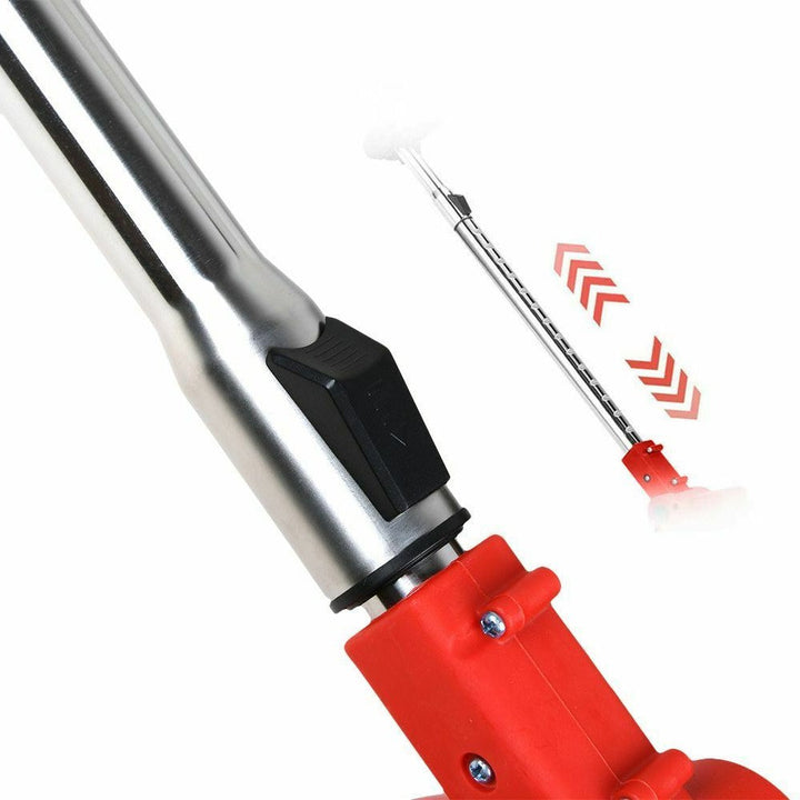 Cordless lightweight electric weed eater in use, showcasing compact design and ergonomic features for easy garden maintenance