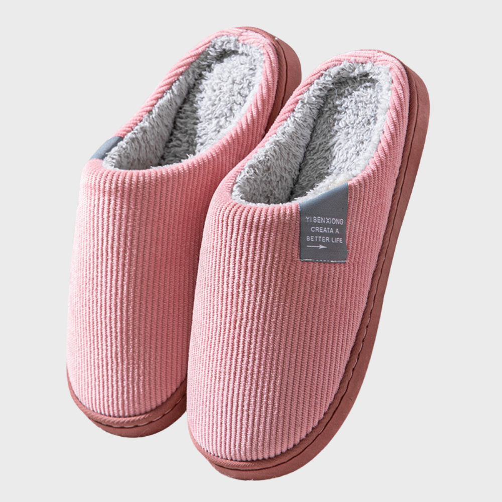 Comfortable women's winter slippers, soft slip-on house shoes for cozy indoor warmth.