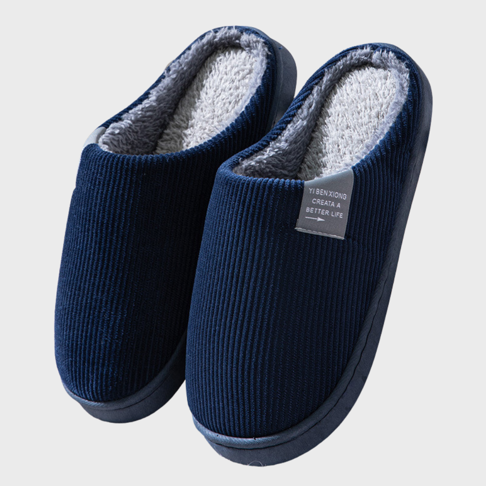 New women's warm winter slippers for indoor use. Soft, cozy, and comfortable slip-on house shoes.