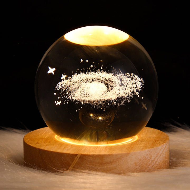 Accent LED lamp, crystal sphere design, perfect decorative night light.