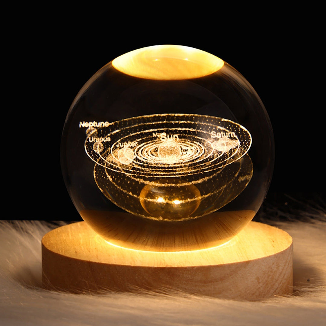 Home decor crystal sphere lamp, ambient LED accent for tabletops.