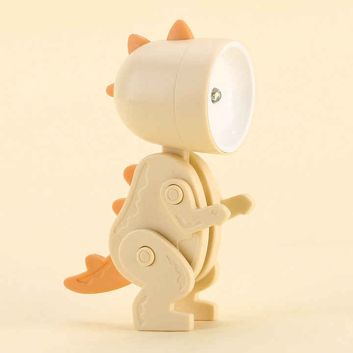 Cute dinosaur lamp, a battery-operated night light for nursery and toddler's comfort.