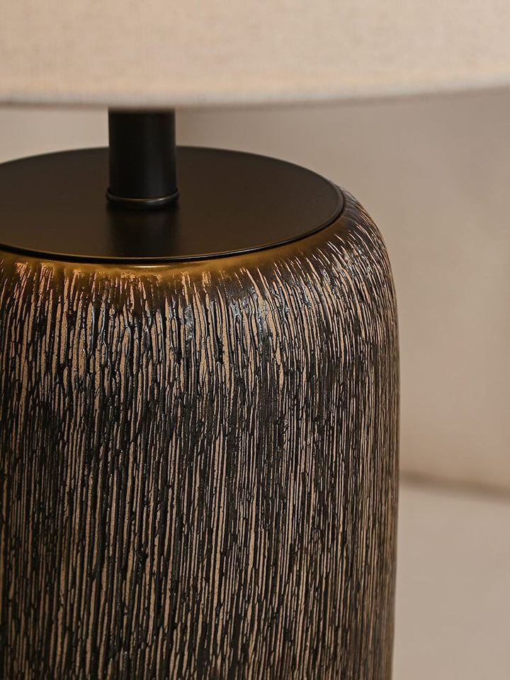 Rustic Wood Floor Lamp with Metal Accents