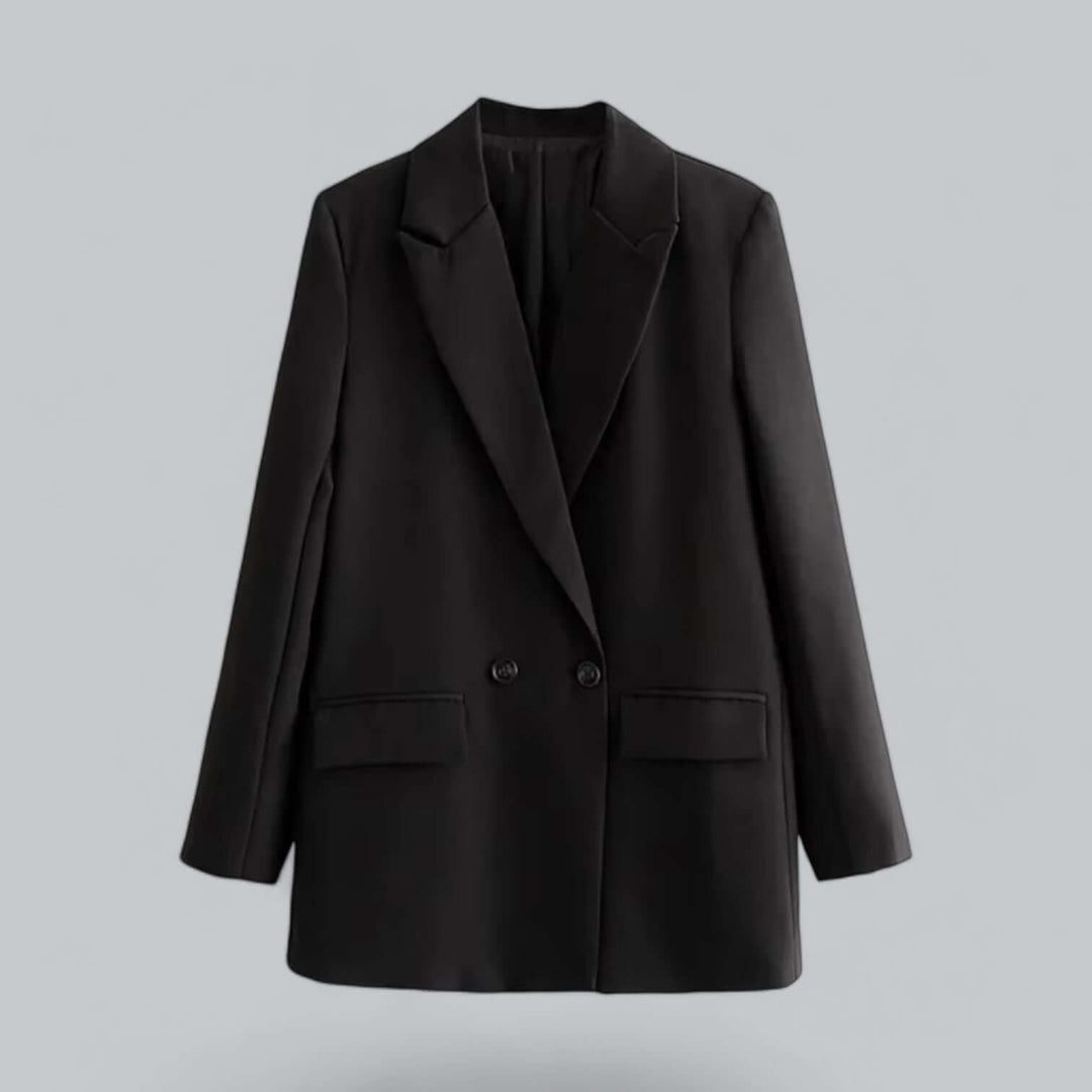 Fitted Longline Double-Breasted Blazer