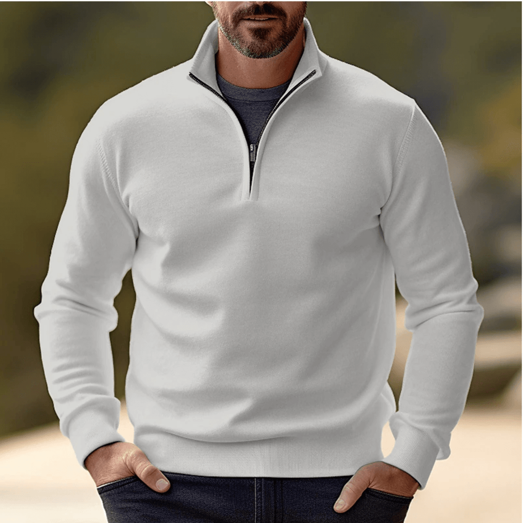Men's Half-Zip Sweater - Soft Knit Breathable Layering